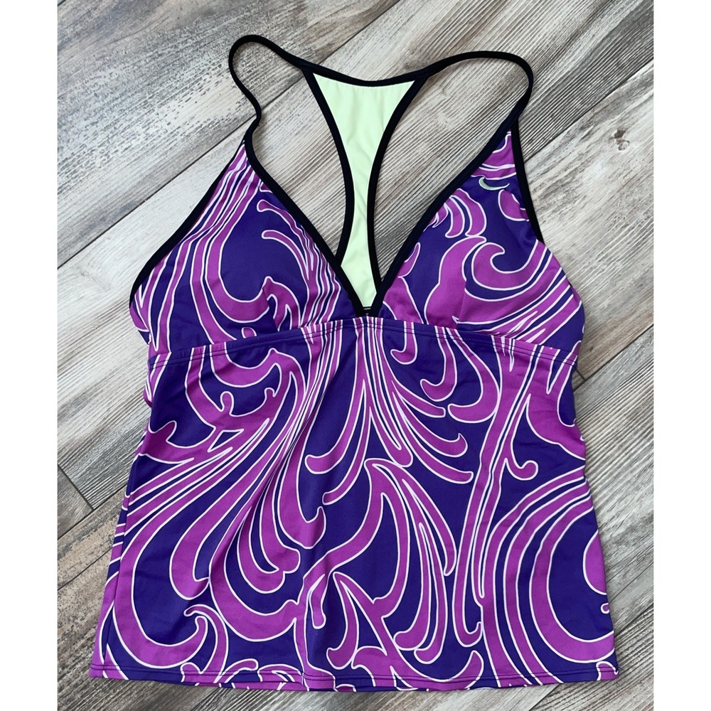 Nike Women's Purple Swirl Tankini Top 14